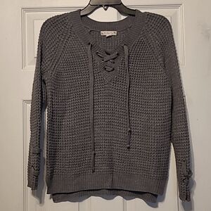 Gray Waffle Material Sweater